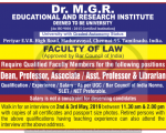 teaching jobs Dr.MGR University