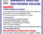 Bharath Niletan Poly FAculty Recruitment