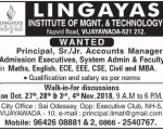 Faculty Recruitment at lingayas