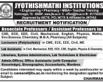 Jyothishmathi Faculty Recruitment