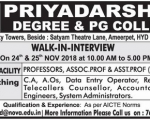 Faculty jobs in Priyadharshini PG