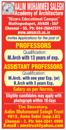 Aalim Muhammed Salegh Academy of Architecture Wanted Professor ...