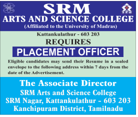 SRM Arts and Science College job | FacultyPlus