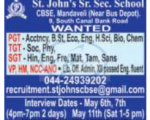 Teaching Job St.Johns Sr.Sec