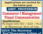 Assistant Professor Job Prof.Dhanapalan