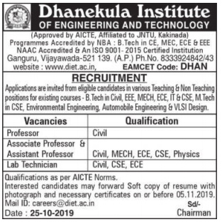 Dhanekula | FacultyPlus