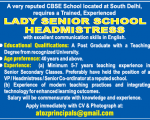 Lady Sr Sec School job