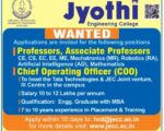 Jyothi Engineering College Jobs