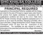 GHG Khalsa College Principal