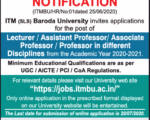 ITM Baroda University job