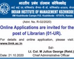 10 IIM Kozhikode Librarian job