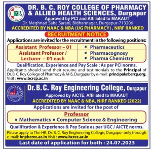 Dr. B. C. Roy College of Pharmacy & AHS, & Dr. B.C. Roy Engineering ...