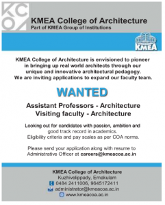 KMEA College of Architecture, Aluva wanted Assistant Professor and ...