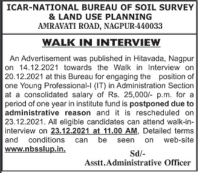 National Bureau Of Soil Survey Land Use Planning Icar National Bureau Of Soil Survey & Land Use Planning, Nagpur, Wanted  Young Professional I | Facultyplus