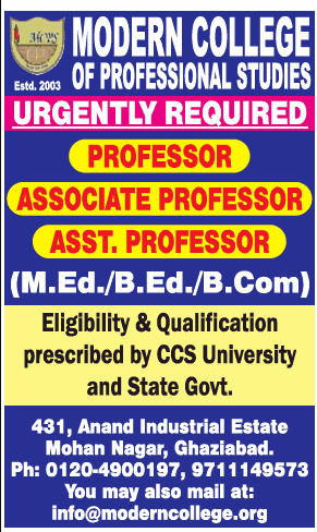 Modern College of Professional Studies, Ghaziabad, Wanted Professor ...