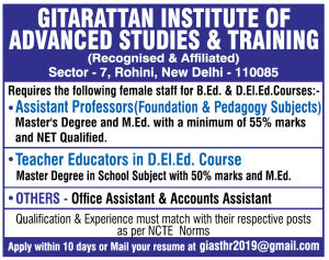 Gitarattan Institute of Advanced Studies and Training , New Delhi ...