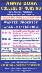 nursing job vacancy in theni