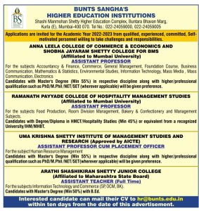 Bunts Sangha’s Higher Education Institutions, Anna Leela College Of 