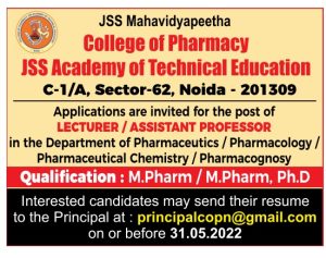 JSS Mahavidyapeetha College Of Pharmacy, JSS Academy Of Technical ...