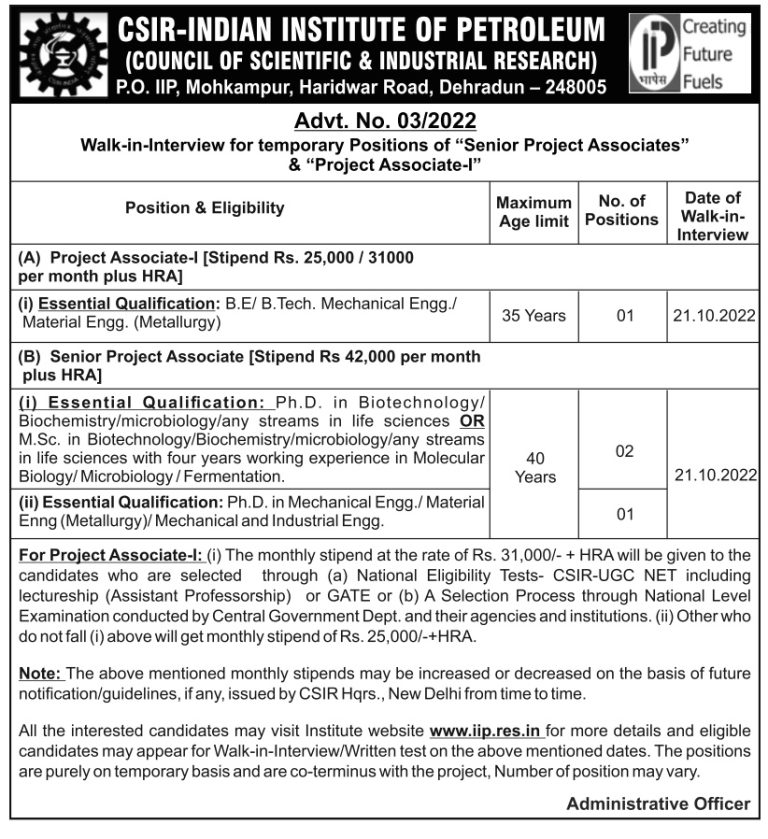 research project jobs in dehradun