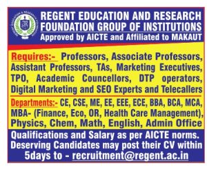 Teaching Jobs/Non-Teaching Jobs at Regent Education and Research ...