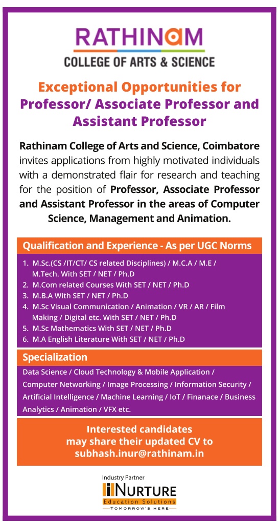 Rathinam College of Arts and Science | FacultyPlus