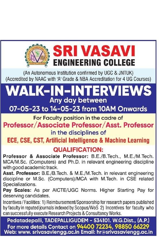 Sri Vasavi Engineering College | FacultyPlus