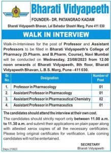 Bharati Vidyapeeth, Bharati Vidyapeeth’s College of Pharmacy, Navi ...