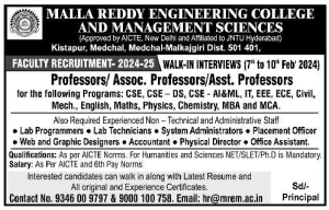 Malla Reddy Engineering College and Management Science, Hyderabad ...